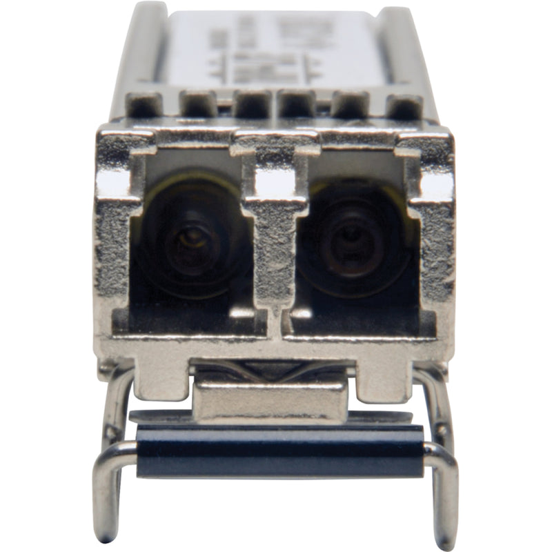 Detailed front view of the optical interface ports on the SFP transceiver