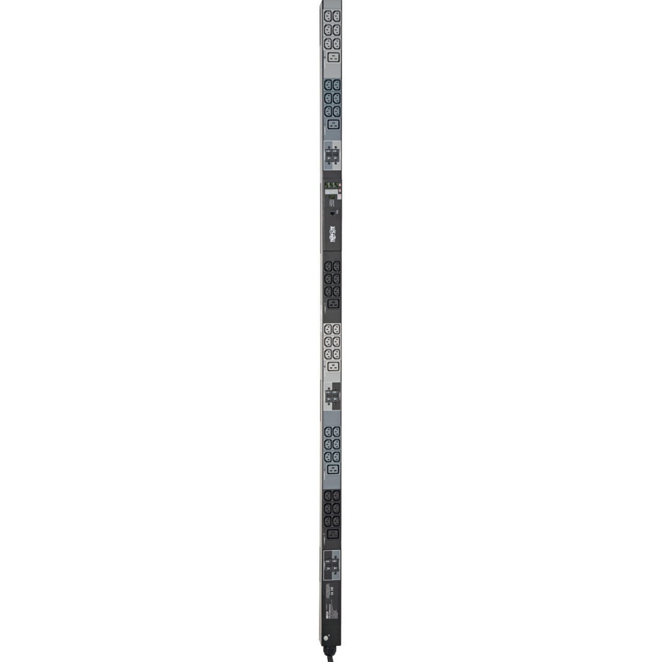 Full-length view of Tripp Lite PDU showing vertical mounting orientation and outlet arrangement-alternate-image2