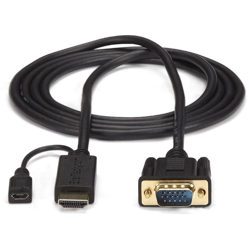 Full length view of HDMI to VGA adapter cable showing all connectors