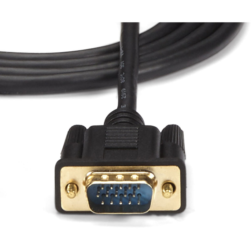 Detailed view of VGA connector with gold-plated pins