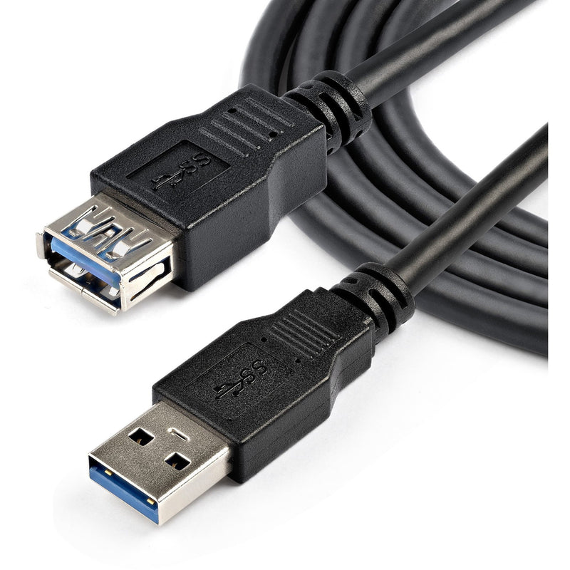 Full length view of USB 3.0 extension cable showing both connectors and cable flexibility