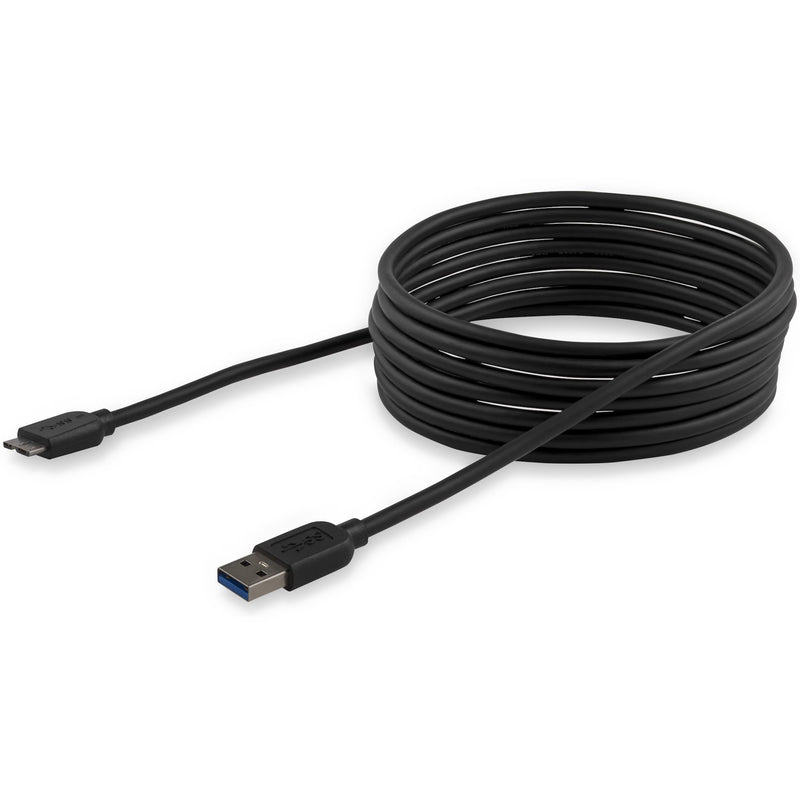 Full length view of the 10ft USB 3.0 cable showing flexible design and extended reach