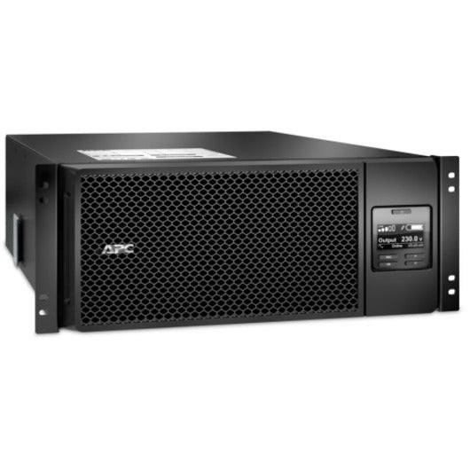 Angled view of APC Smart-UPS SRT 6000VA showing rack mounting features and chassis design