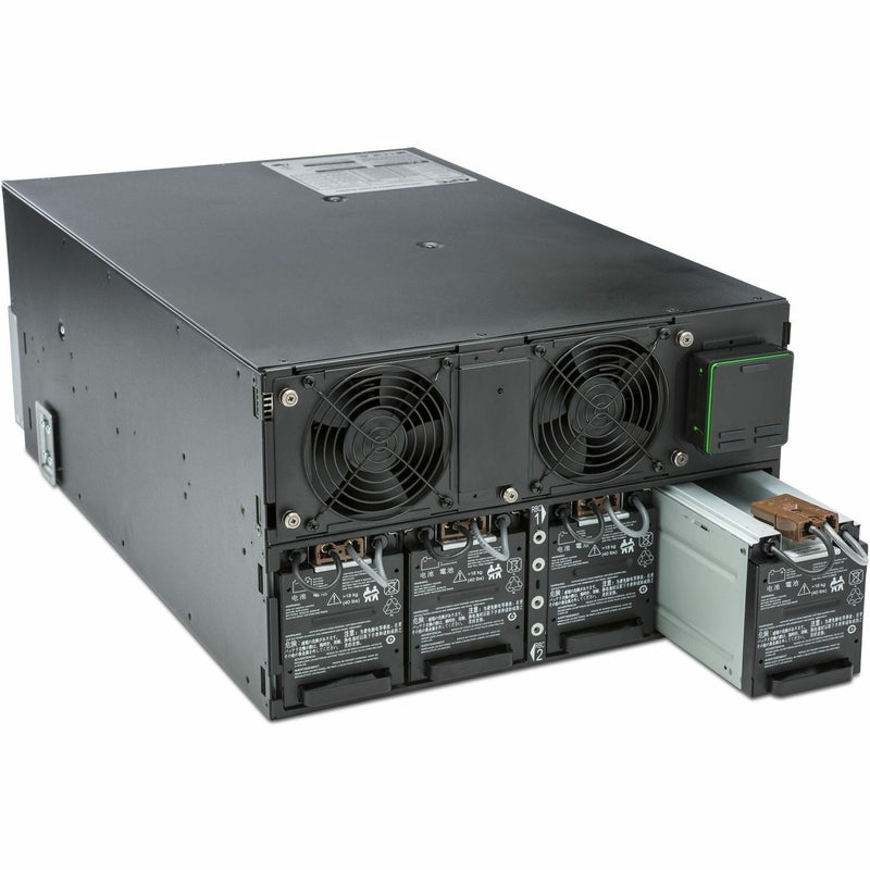 Rear angle view of Smart-UPS SRT showing cooling system and battery modules