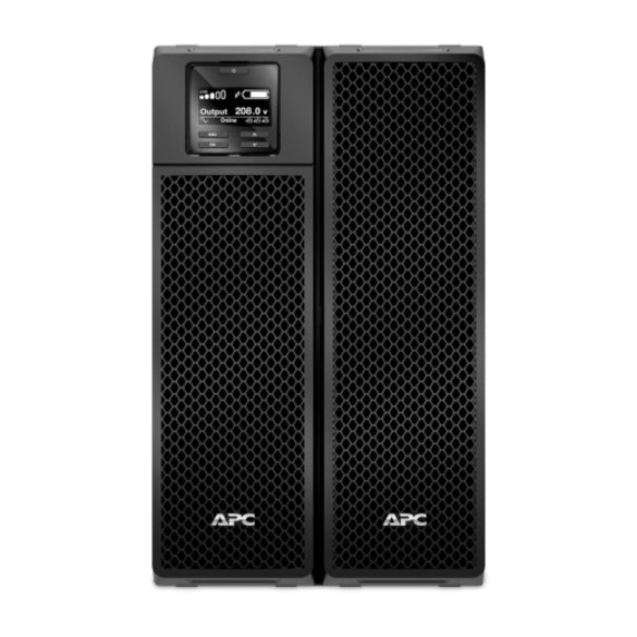 Direct front view of APC Smart-UPS SRT 8000VA showing dual-tower design