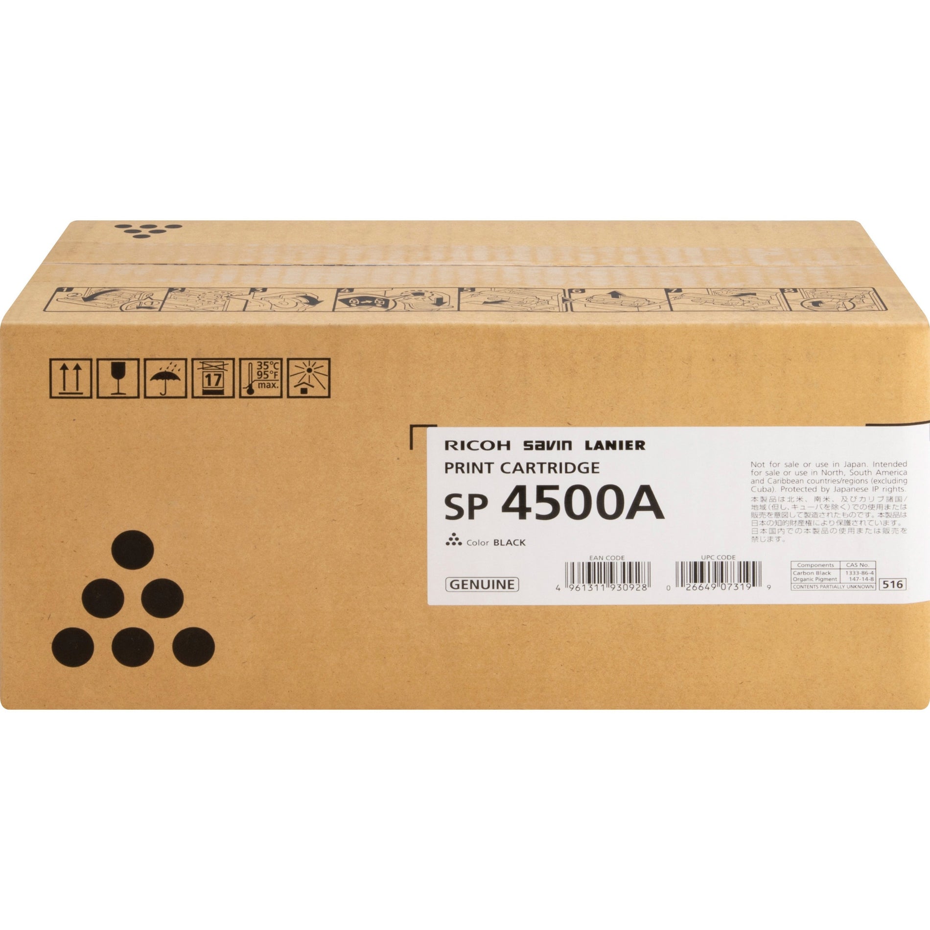 Ricoh 407319 SP 4500A Original LED Toner Cartridge - Black, 6000 Pages