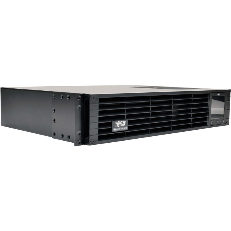 Side angle view of Tripp Lite SMC10002URM UPS showing depth and ventilation