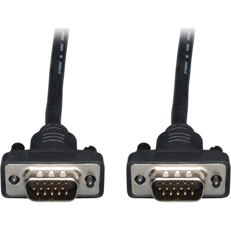 Close-up view of HD-15 male VGA connectors with gold-plated pins and nickel-plated housing