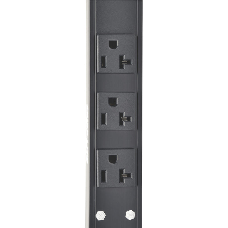 Detail view of PDU outlet configuration and construction