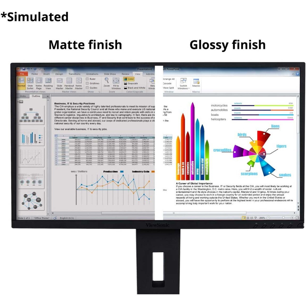 Split screen showing matte and glossy finish options for privacy filter-alternate-image7