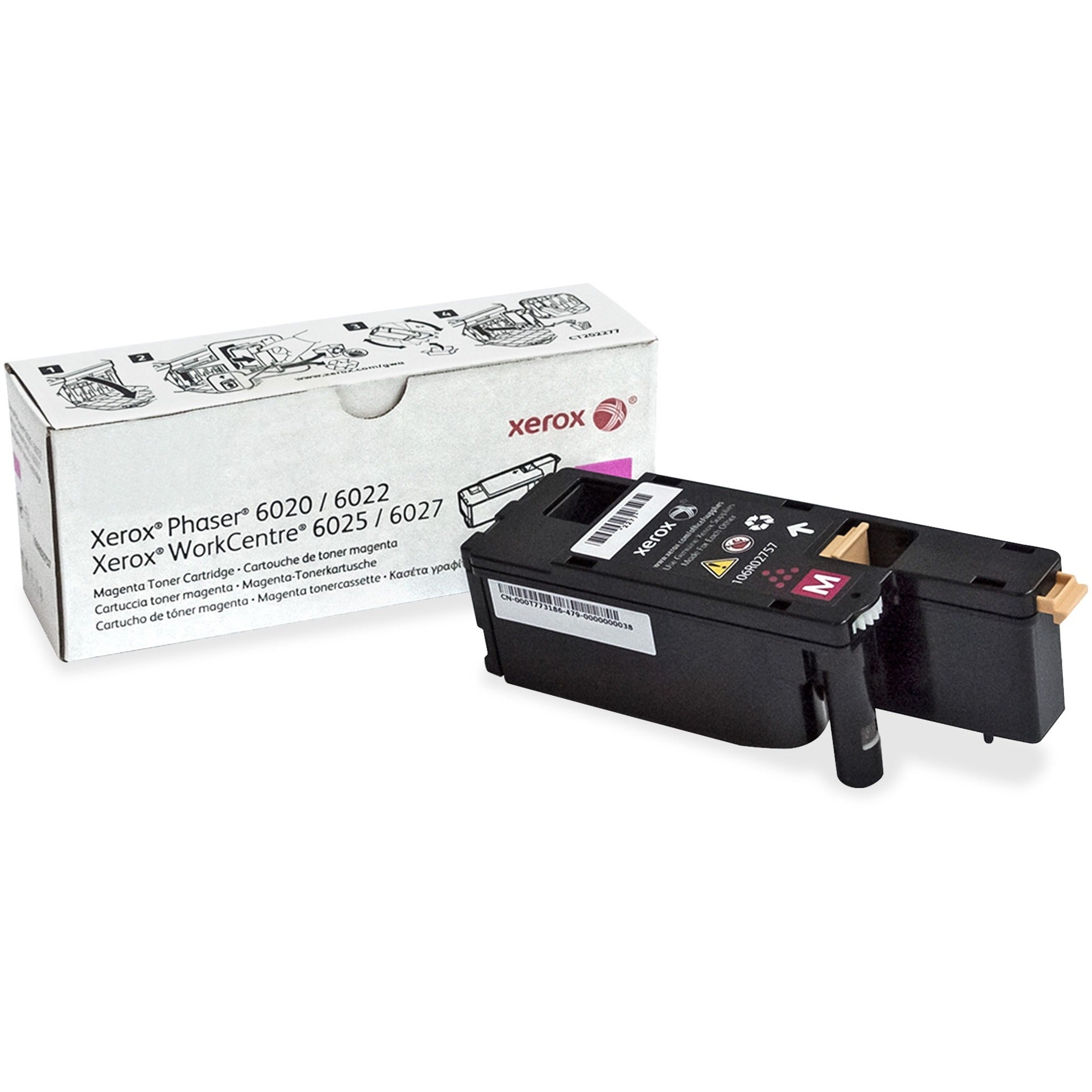 Xerox 106R02757 Phaser 6022/WorkCentre 6027 Toner Cartridge, Magenta, 1000 Page Yield