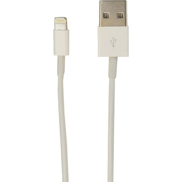 White VisionTek Lightning to USB cable featuring Lightning and USB-A connectors with sleek design