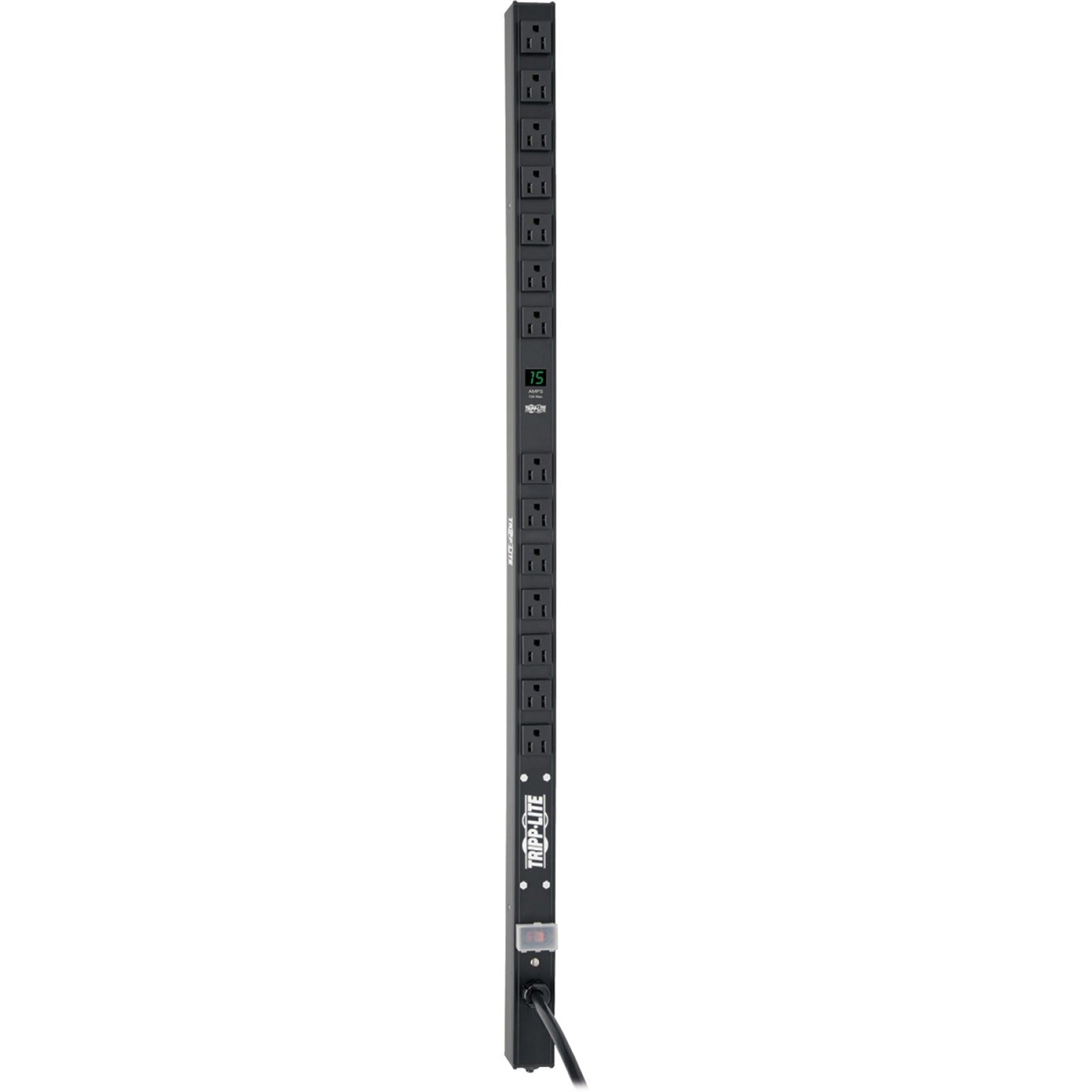 Full-length view of Tripp Lite vertical PDU showing complete 36-inch housing with outlets-alternate-image2