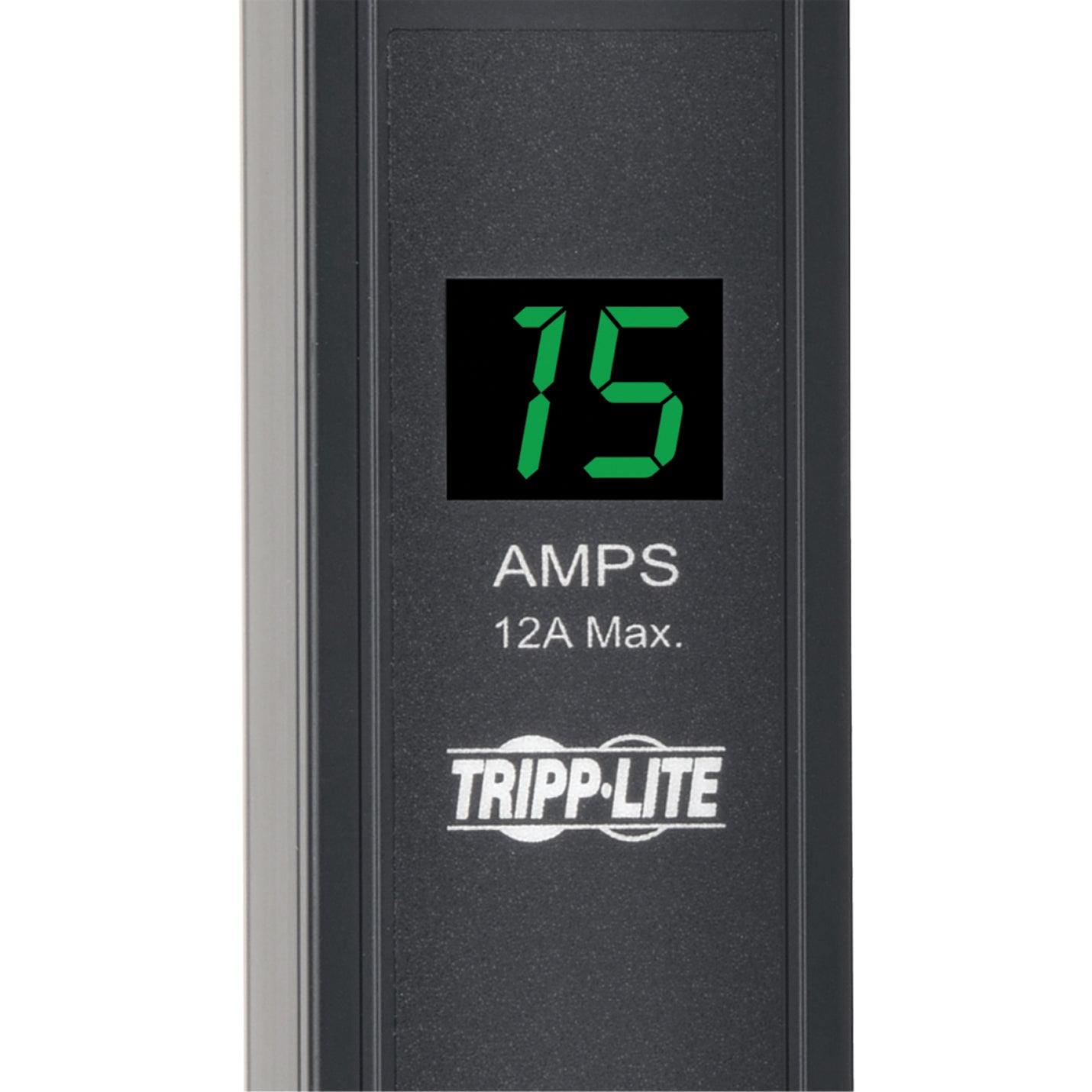 Close-up of PDU's digital amp meter display showing load reading-alternate-image6