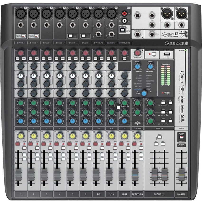 Soundcraft 5049557 Signature 12MTK Audio Mixer, 12 Channels, USB Interface, Lexicon Effects