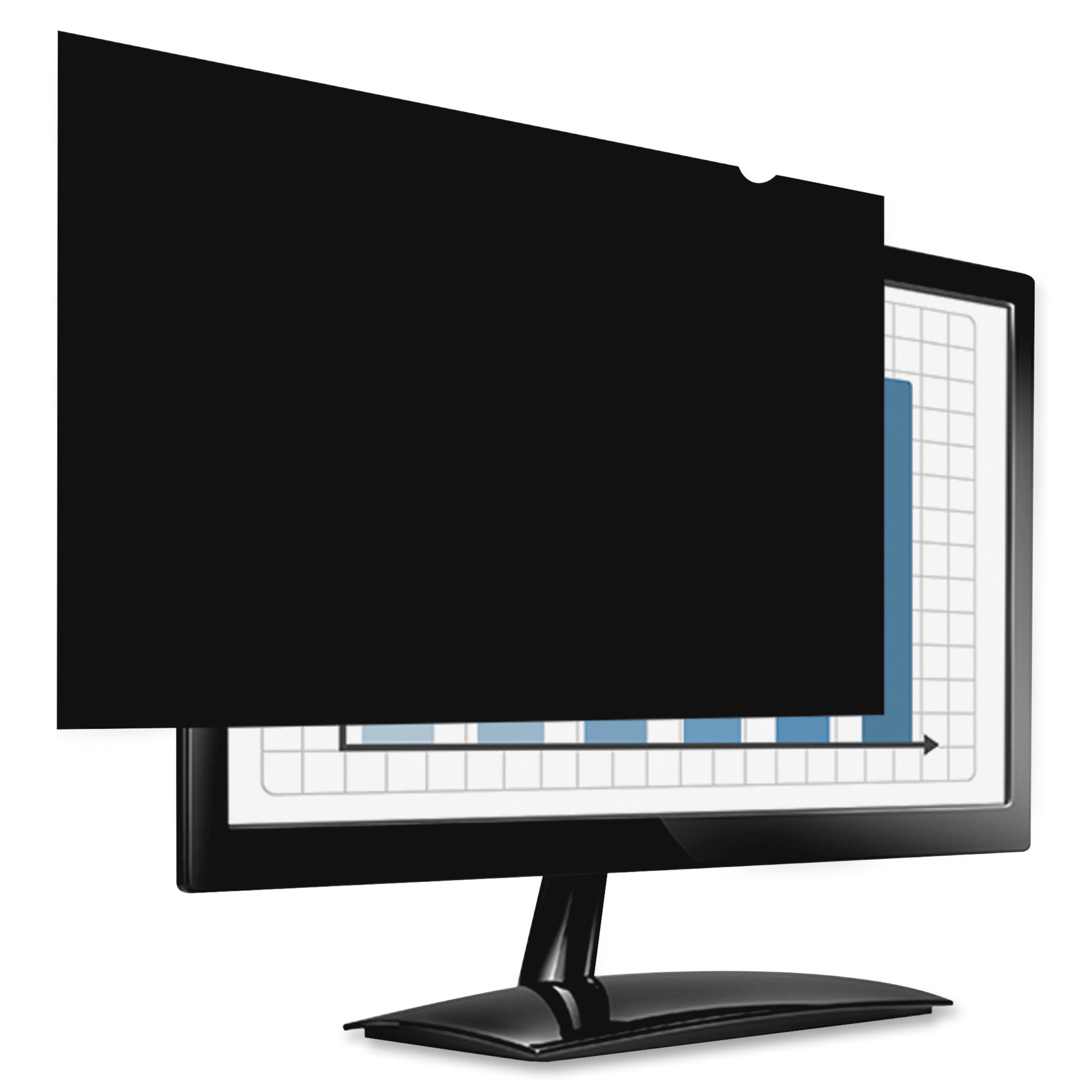 Fellowes 4815801 PrivaScreen Blackout Privacy Filter, Easy to Apply/Remove, Blue Light Reduction, Reversible, Anti-glare, 22" Wide-screen, 16:9