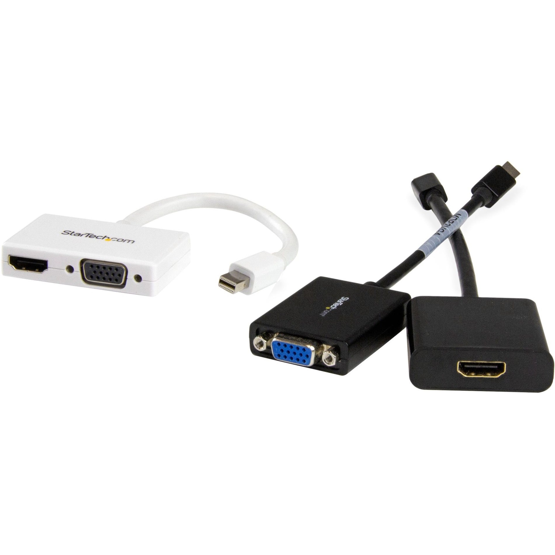 ستارتك.كوم MDP2HDVGAW محول السفر للصوت / الفيديو - محول Mini DisplayPort إلى HDMI أو VGA 2 في 1 ، أبيض ستارتكوم - العلامة التجارية