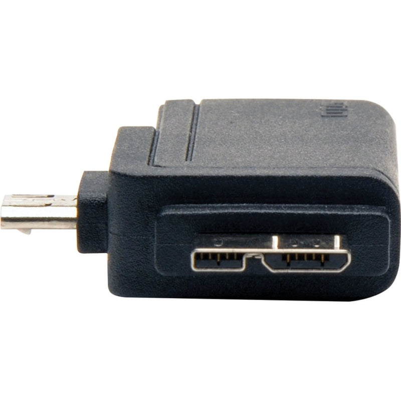 Side view of Tripp Lite OTG adapter showing multiple connector ports