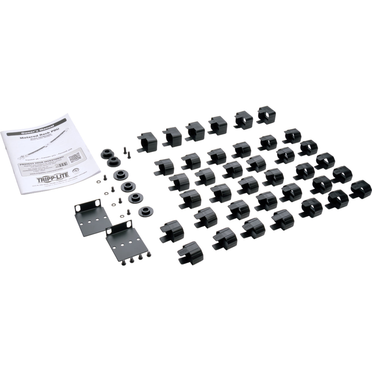 Installation kit components including manual, brackets, and cord retention accessories-alternate-image6