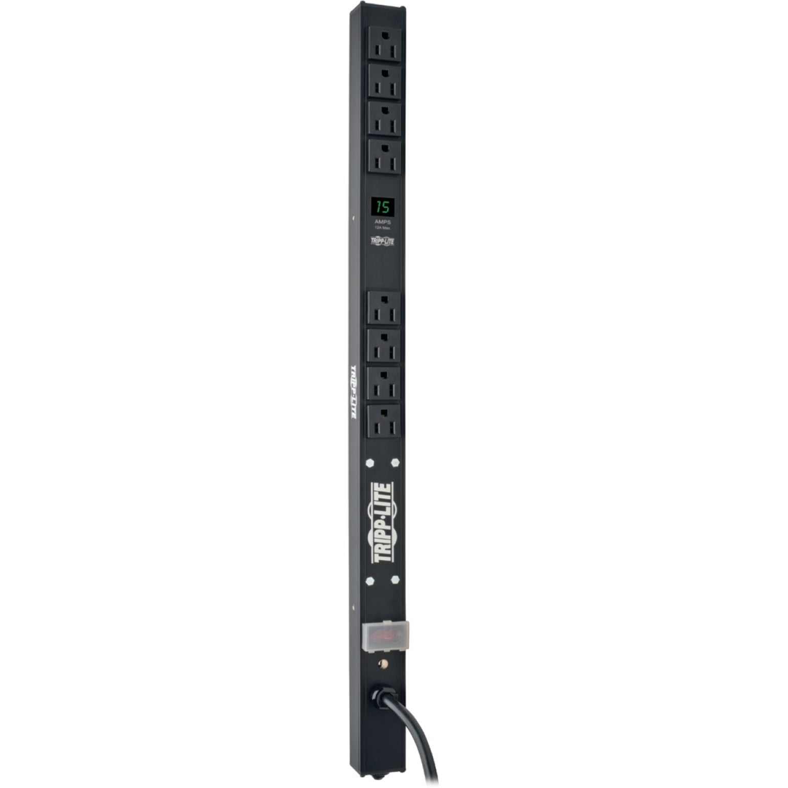 Full length view of vertical Tripp Lite PDU with 8 outlets-alternate-image2