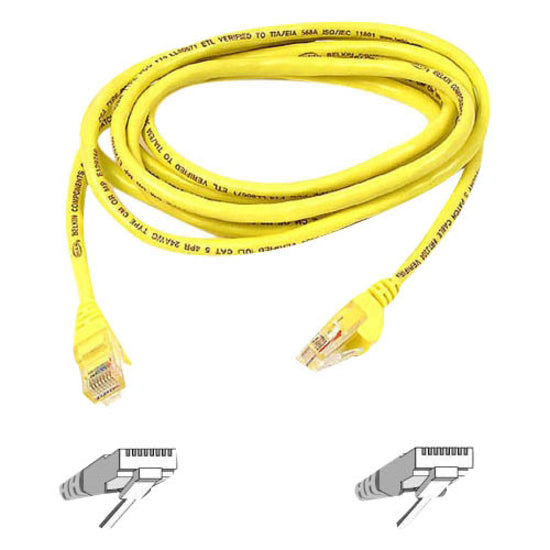 Belkin A3L980-07-YLW-S Patch Cord, 7 ft, Snagless, Yellow