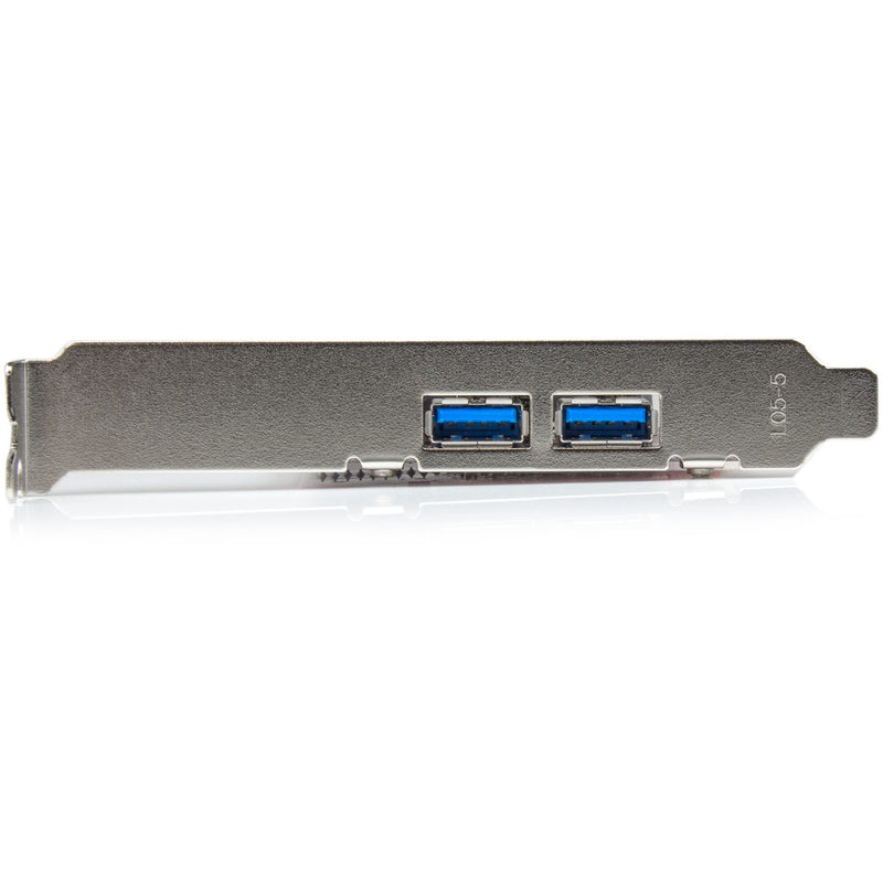 Side view of StarTech.com PCIe card showing dual USB 3.0 ports on low-profile bracket