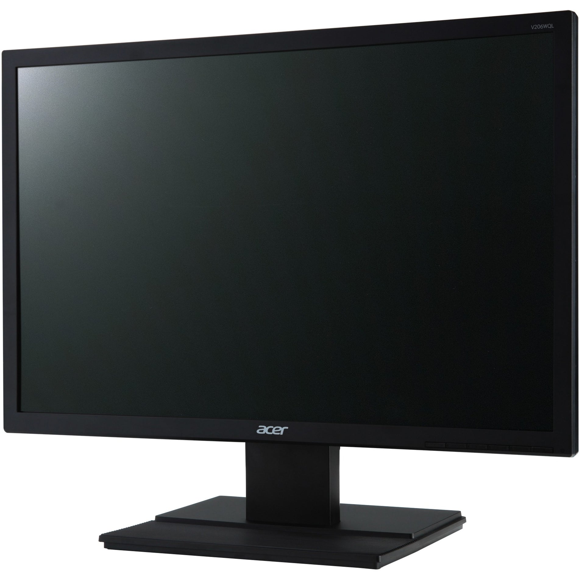 Front view of Acer V206WQL monitor showing sleek black design with slim bezels-alternate-image1