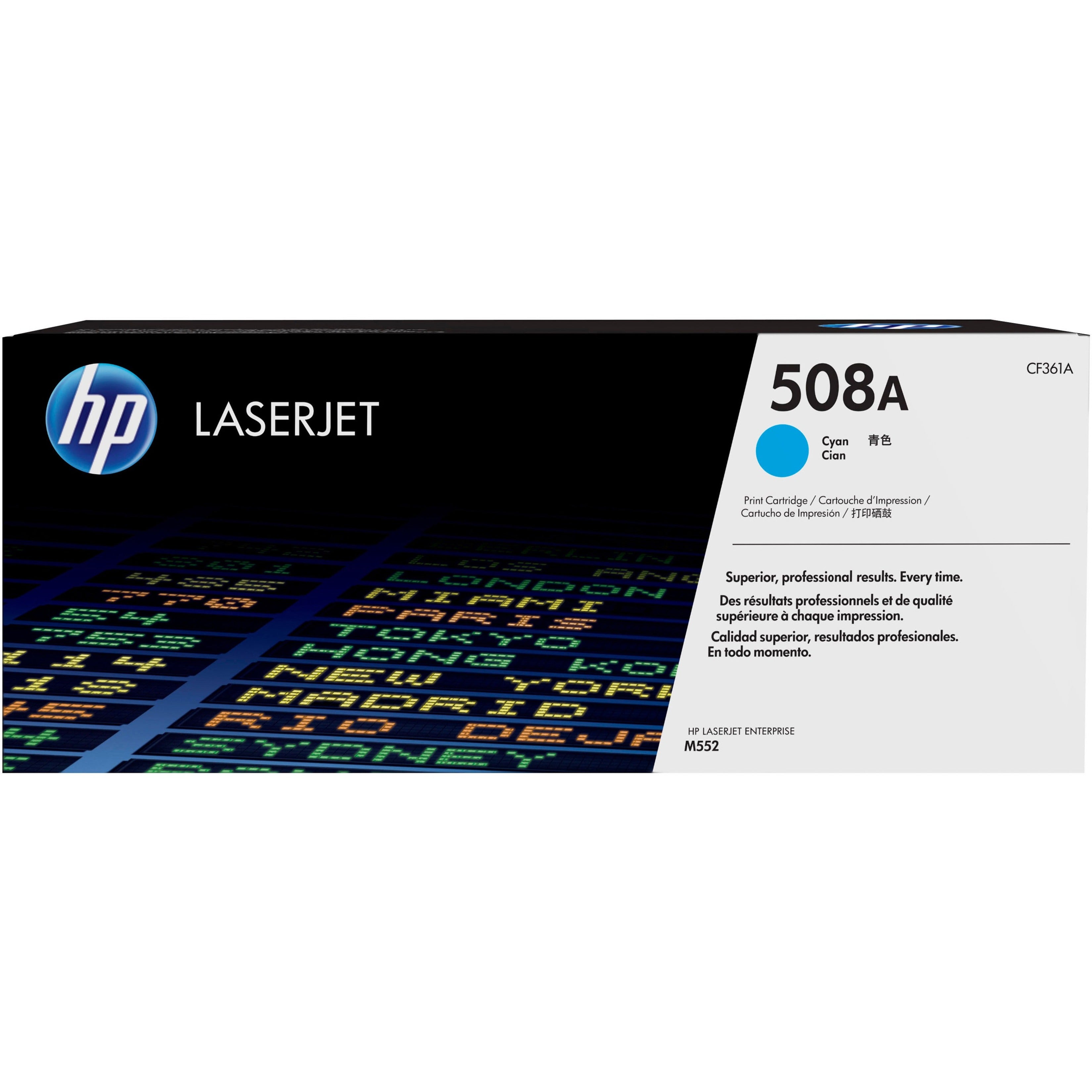 HP CF361A 508A Toner Cartridge, Cyan, 5000 Page Yield