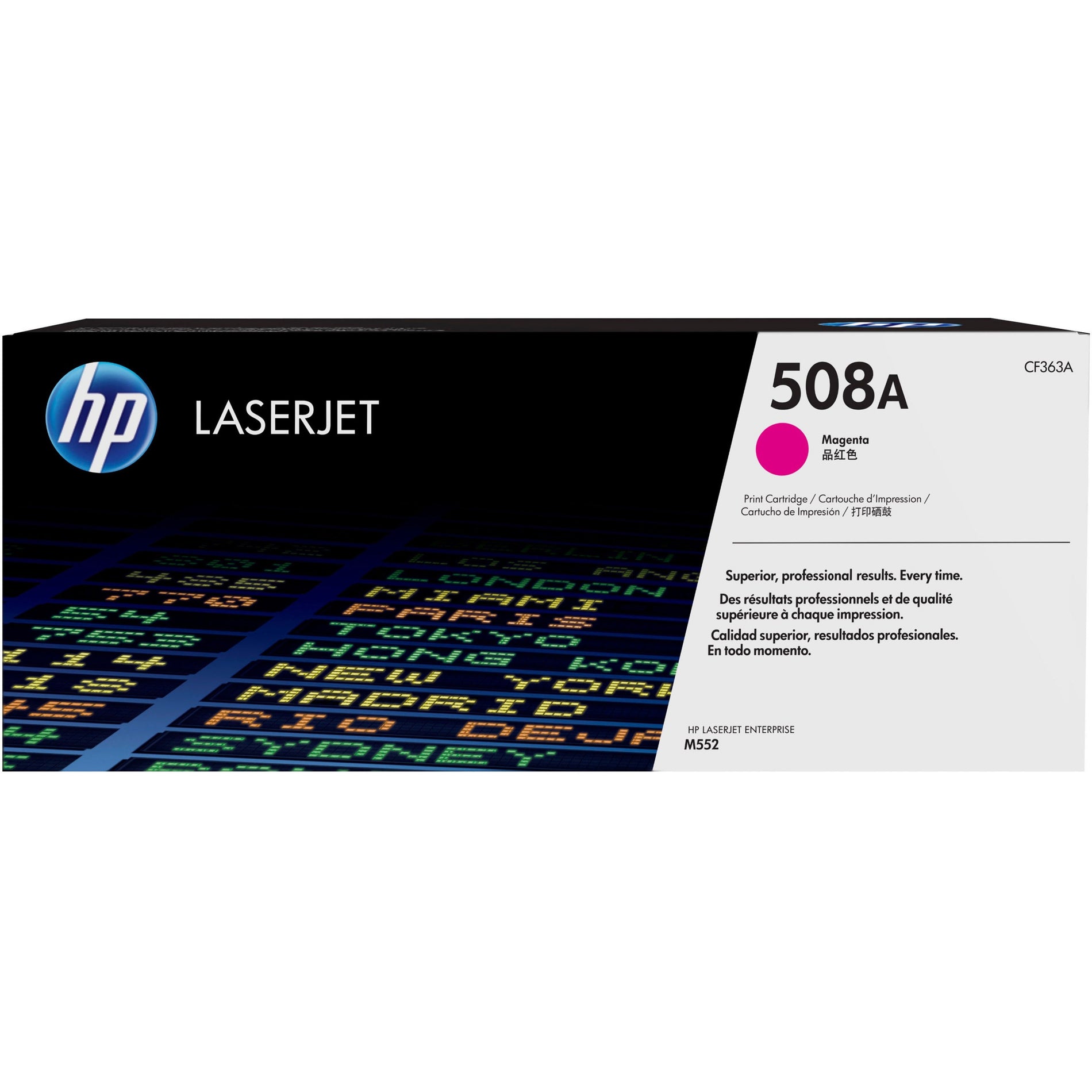 HP 508A CF363A magenta toner cartridge retail packaging with product details-alternate-image1