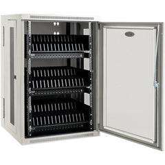 Tripp Lite CS48USBW 48-poort USB-tabletoplaadstation (wit) Sync-functie Doorstromende ventilatie Verwijderbare divider