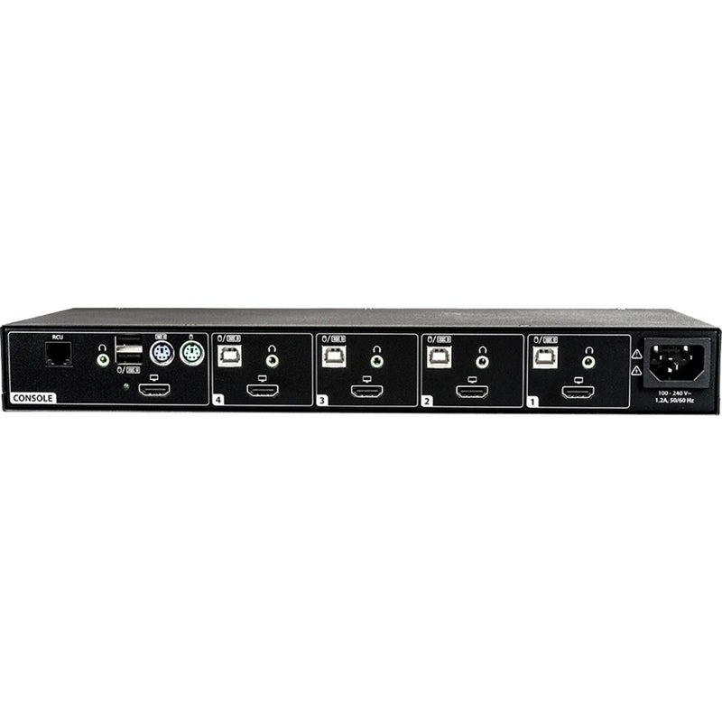 Rear panel view of AVOCENT SC840H showing multiple HDMI, USB, and PS/2 ports with power input