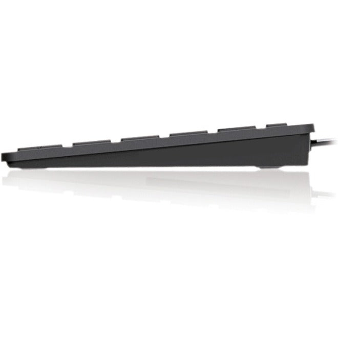 Side profile view of Adesso SlimTouch 510 keyboard showing slim design and ergonomic angle