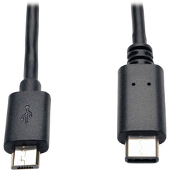 Tripp Lite U040-006-MICRO USB 2.0 Hi-Speed Cable (Micro-B Male to USB Type-C Male) 6-ft Black  Tripp Lite = トリップ ライト USB = USB 2.0 = 2.0 Hi-Speed = 高速 Cable = ケーブル Micro-B = マイクロB Male = オス to = から Type-C = タイプC 6-ft = 6フィート Black = ブラック