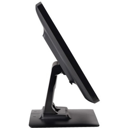 Side view of Elo 1523L touchscreen monitor showing adjustable stand and tilt mechanism