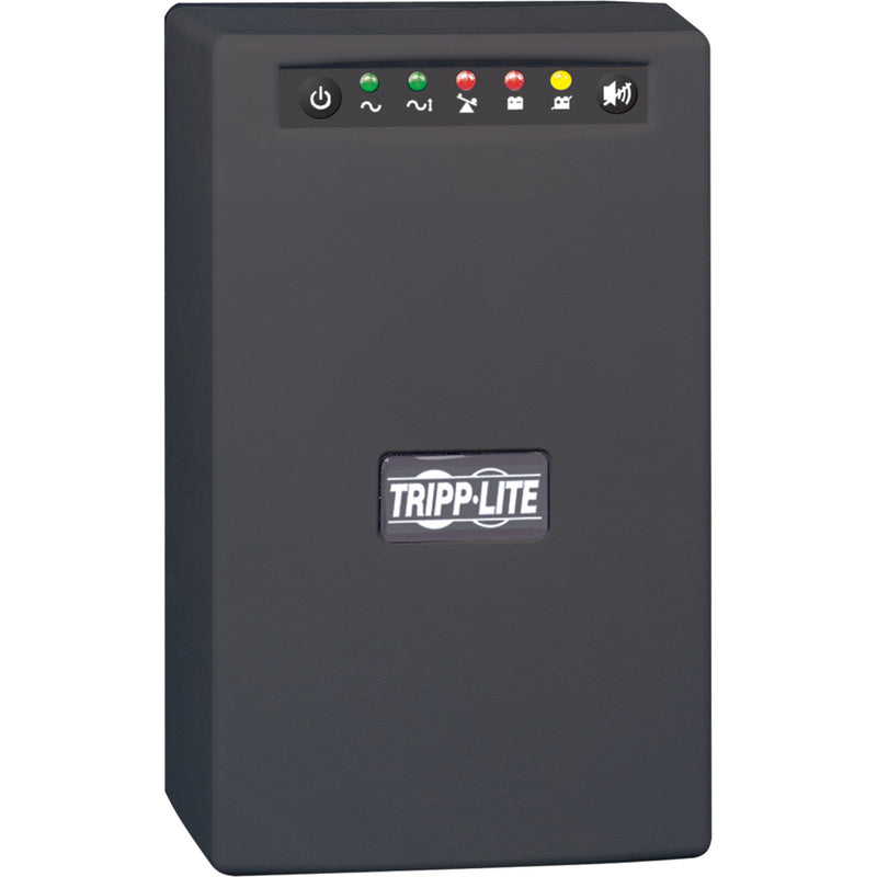 Front view of Tripp Lite OMNIVSINT1500XL UPS showing LED status panel with multiple indicator lights