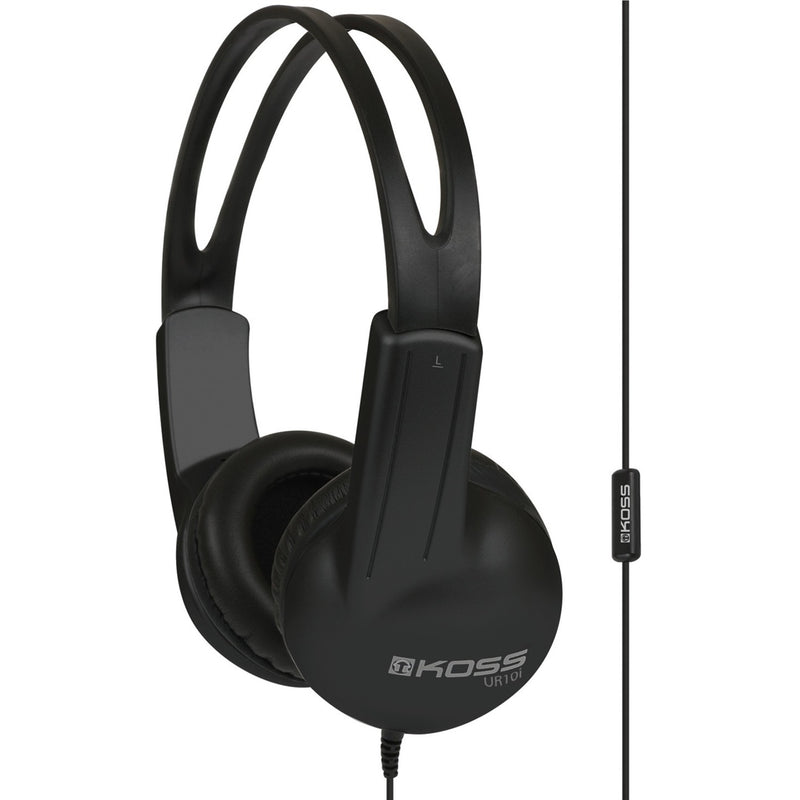 Koss UR10i black over-ear headphones with inline microphone control and adjustable headband