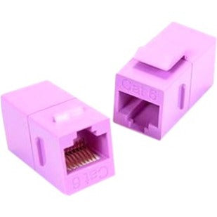 Unirise C6-CPLR-PUR Cat6 RJ45 Keystone In-line Coupler, Purple - Network Adapter