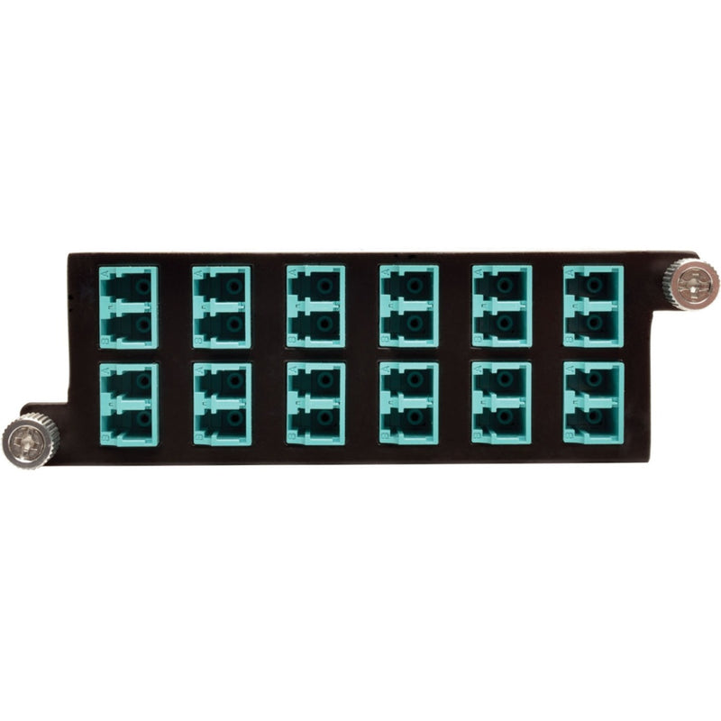 Front view of N484-1M24-LC12 showing dual-row LC port arrangement