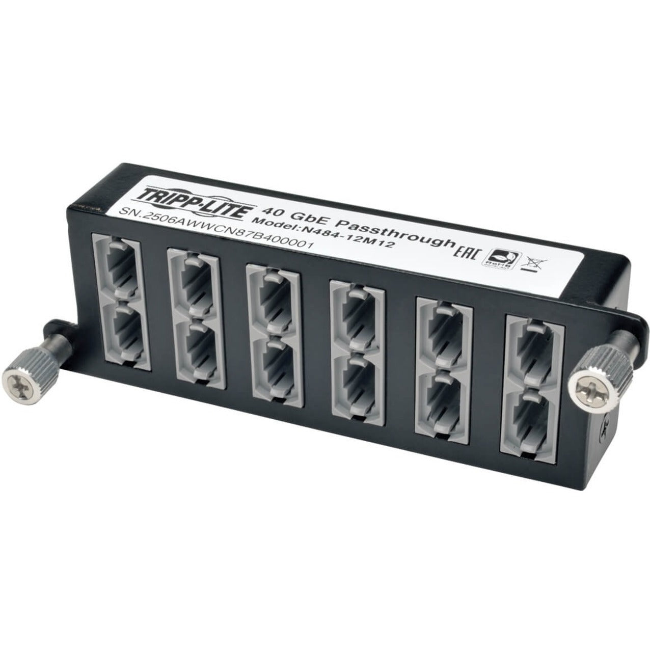 Tripp Lite N484-12M12 40Gb Pass-Through Cassette - (x12) 12-Fiber MTP/MPO, Network Patch Panel