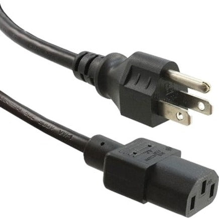 Unirise PWCD-515PC13-15A-01F-BLK Standard Power Cord, 15A, 125V AC, 1 ft, Black