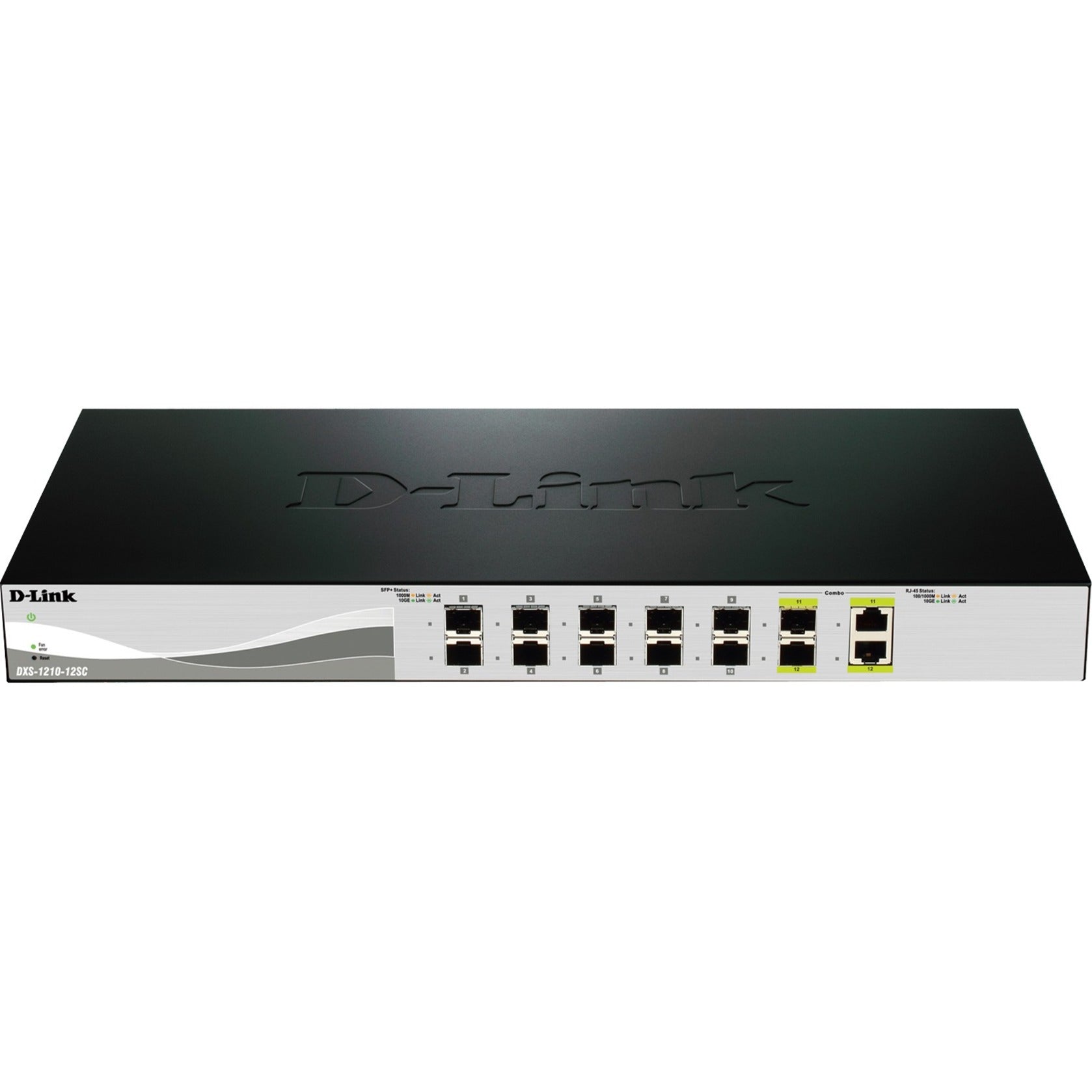 D-Link DXS-1210-12SC 10G Smart Switch with 10-port 10G SFP+ and 2-port 10GBASE-T/SFP+ Combo Port, 12-Port Fiber Switch