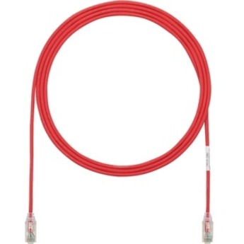 Panduit 15-foot red Cat.6 UTP network patch cable with RJ-45 connectors and strain relief