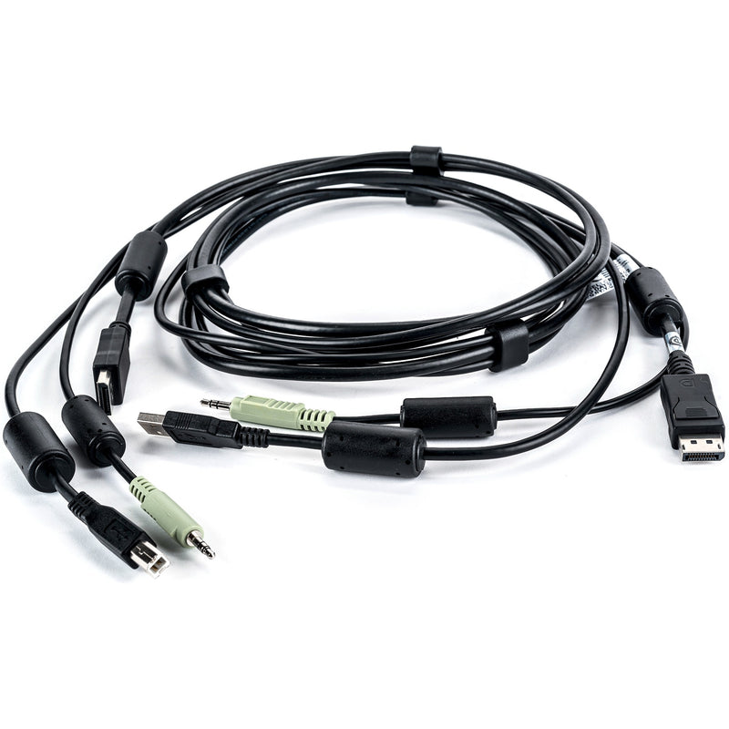 VERTIV CBL0102 SC840D integrated cable featuring DisplayPort, USB, and audio connectors with 6-foot length and black cable housing