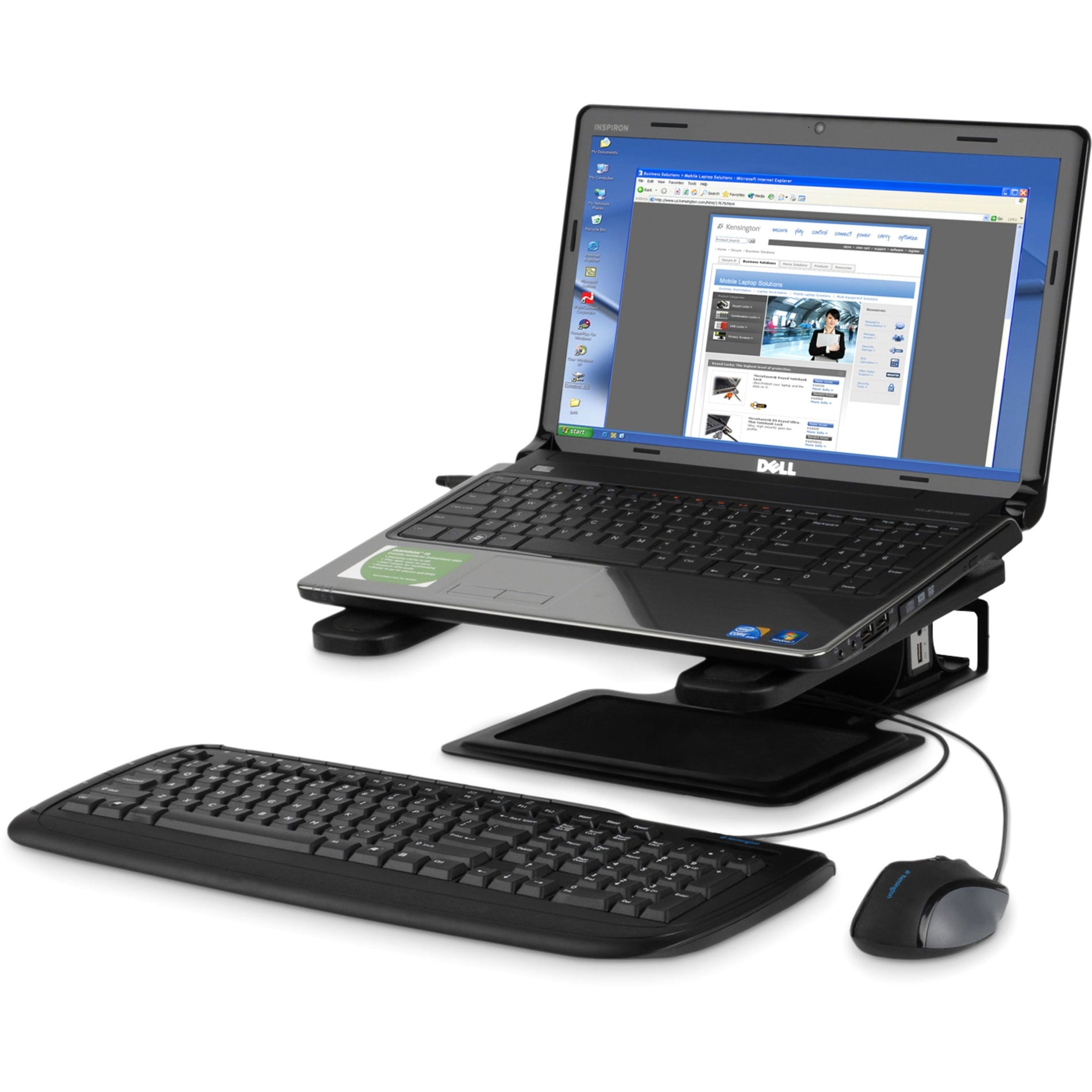 Kensington K60726WW Adjustable Laptop Stand, Metal, Black - Improve Comfort and Productivity