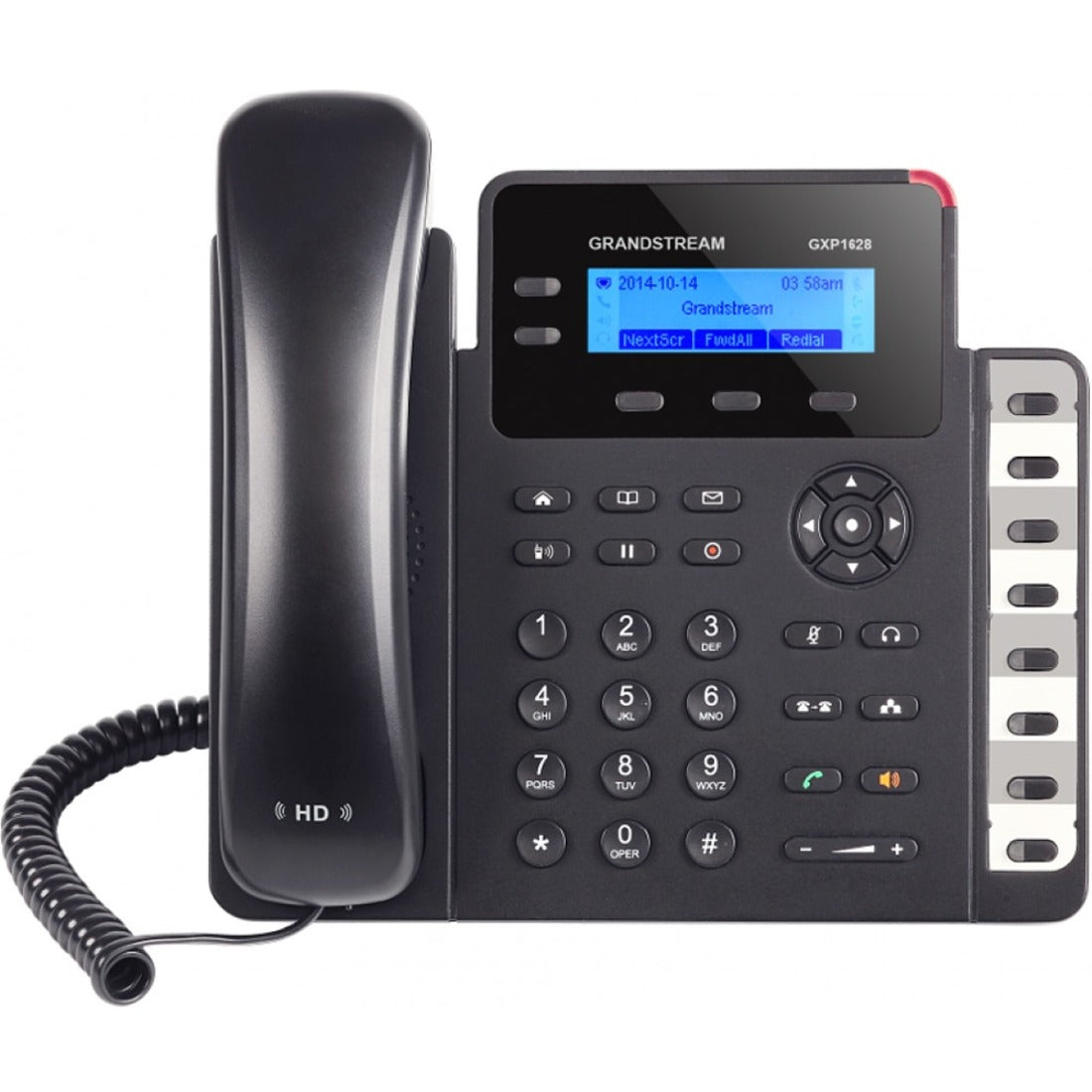 Grandstream GXP1628 IP Phone, Corded, Wall Mountable, Black