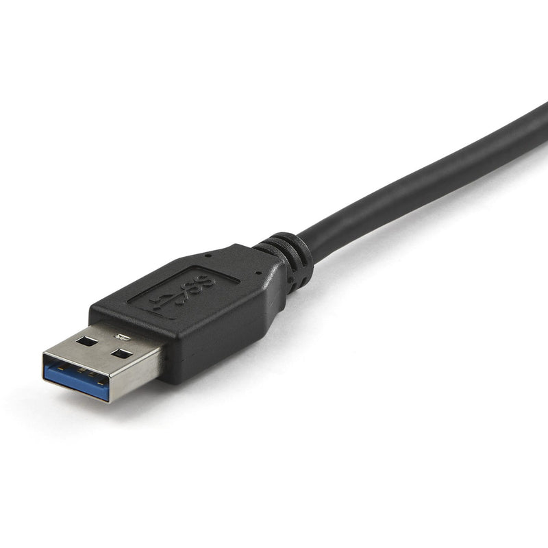 Detailed view of StarTech.com USB-A connector with blue SuperSpeed indicator