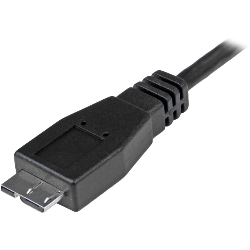 Detailed view of StarTech.com Micro-B USB connector highlighting construction quality