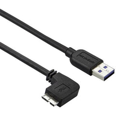 스타테크닷컴 USB3AU2MLS 슬림 마이크로 USB 3.0 케이블 2m 6 ft 왼쪽 각도 마이크로-USB USB 3.1 Gen 1 (5 Gbps)