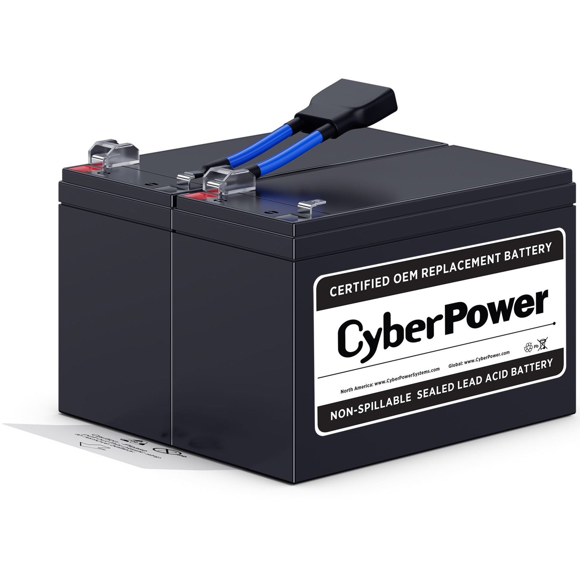 CyberPower Kit de remplacement de batterie RB1290X2B 12V CC 9000mAh plomb-acide étanche