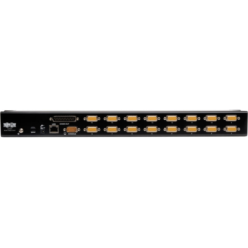 Detailed view of Tripp Lite NetDirector KVM switch rear ports showing dual-row configuration